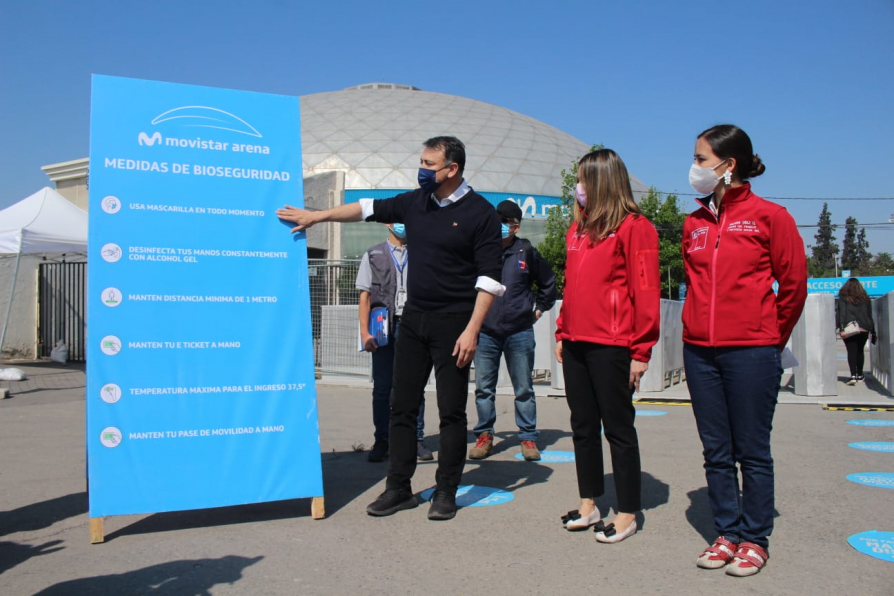 AUTORIDADES FISCALIZAN MEDIDAS SANITARIAS PARA EVENTOS MASIVOS EN EL MOVISTAR ARENA.